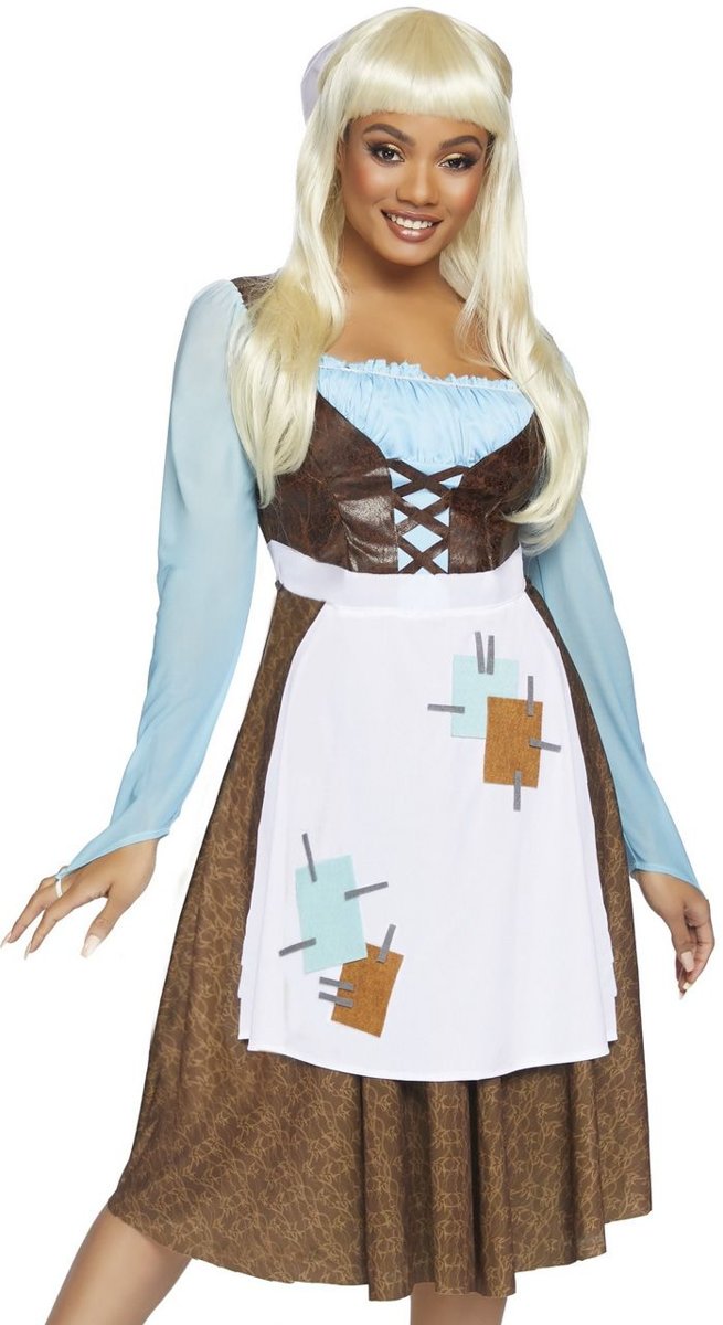 Boeren Tirol & Oktoberfest Kostuum | Huissloof Cinderella Kort Voor Het Bal | Vrouw | Large | Bierfeest | Verkleedkleding